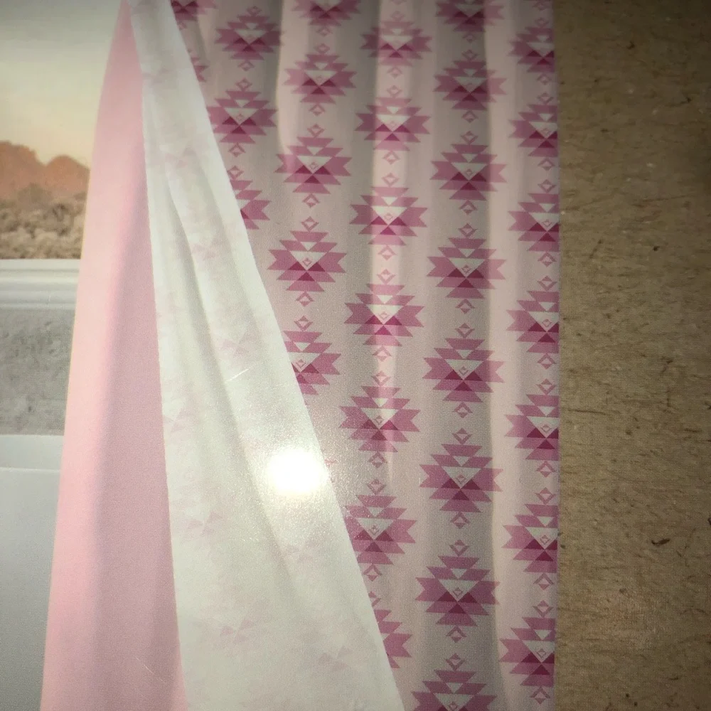 💗 Wrangler Pink Shower Curtain Set with Matching Roller Hooks